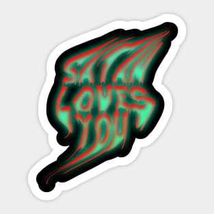 satan loves you melted Sticker